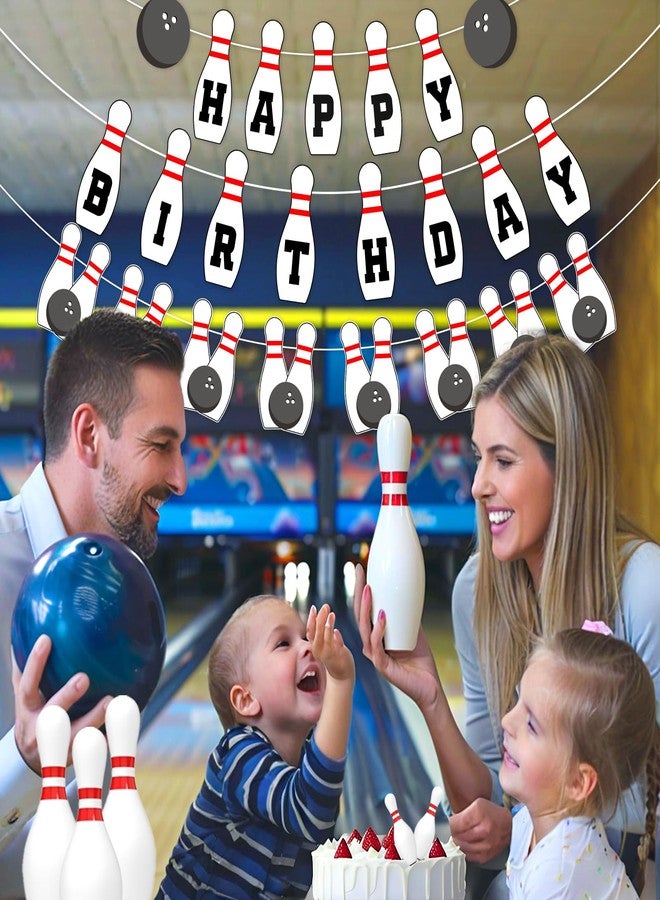 Blisstock Bowling Birthday Party Decorations Set Happy Birthday Bowling Banner Garlands Bowling Happy Birthday Banner Bowling Alley Themed Garlands for Boys Birthday Party Baby Shower Fun Party Supplies - Image 4