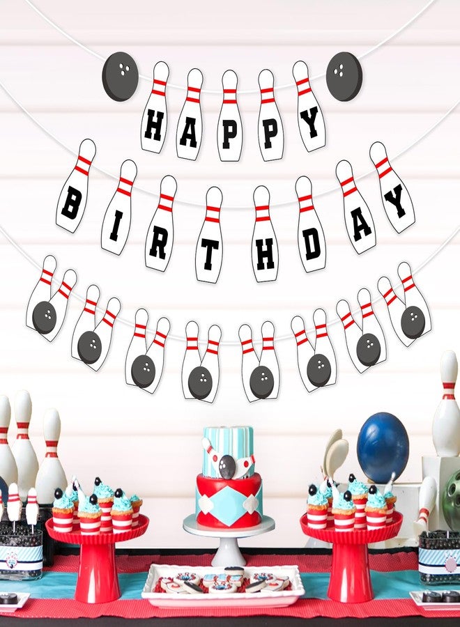 Blisstock Bowling Birthday Party Decorations Set Happy Birthday Bowling Banner Garlands Bowling Happy Birthday Banner Bowling Alley Themed Garlands for Boys Birthday Party Baby Shower Fun Party Supplies - Image 3