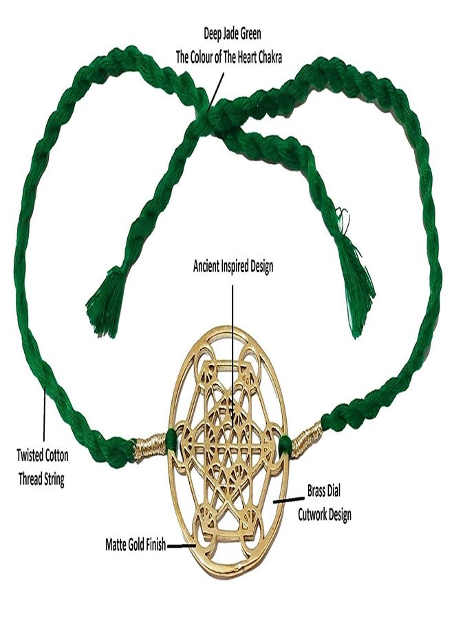 ATHZ راخي نحاسي من ATHZ مع خيط أخضر لون شقرا القلب لـ Bhaiya Rakhis Cutwork قرص نحاسي لراكشاباندان - Image 3