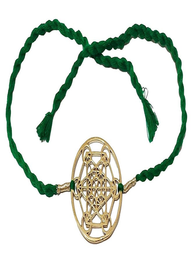ATHZ راخي نحاسي من ATHZ مع خيط أخضر لون شقرا القلب لـ Bhaiya Rakhis Cutwork قرص نحاسي لراكشاباندان - Image 1