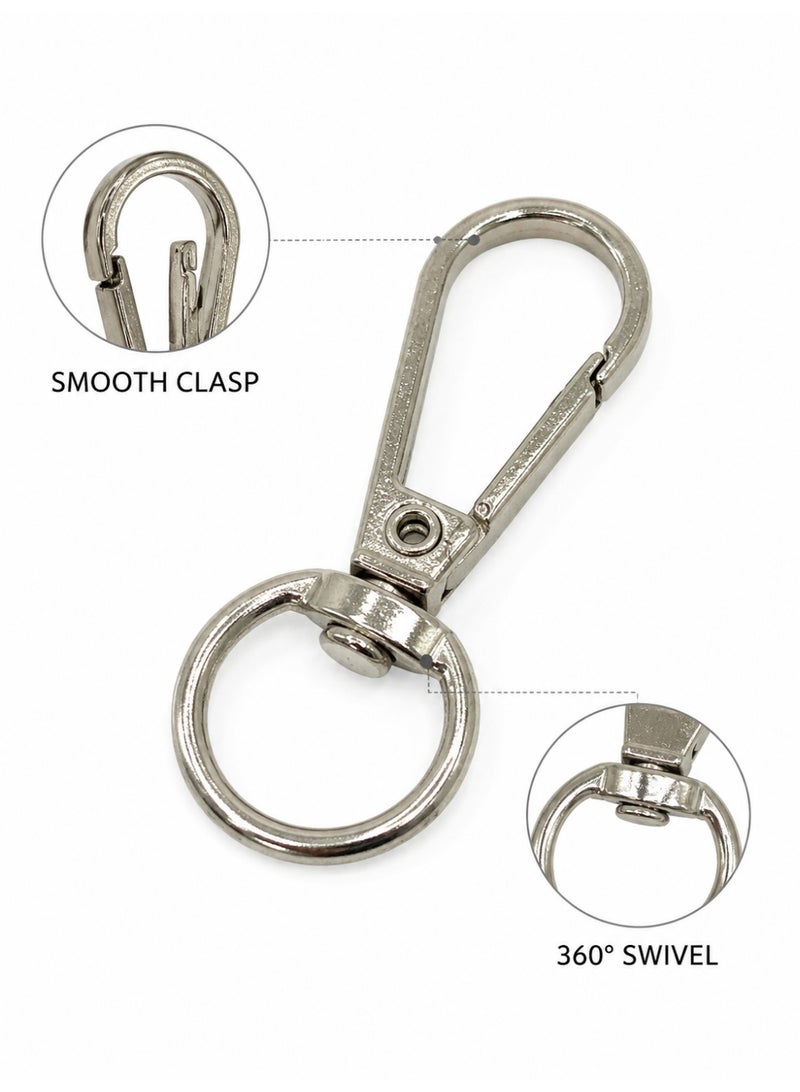 6PCS Metal Swivel Snap Hook with Key Ring for Bags Keychains and DIY Crafts, Silvery - Image 2