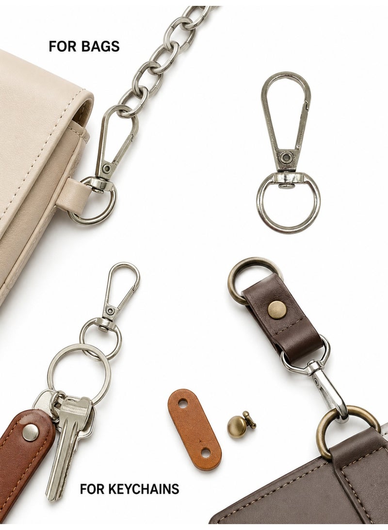 6PCS Metal Swivel Snap Hook with Key Ring for Bags Keychains and DIY Crafts, Silvery - Image 5