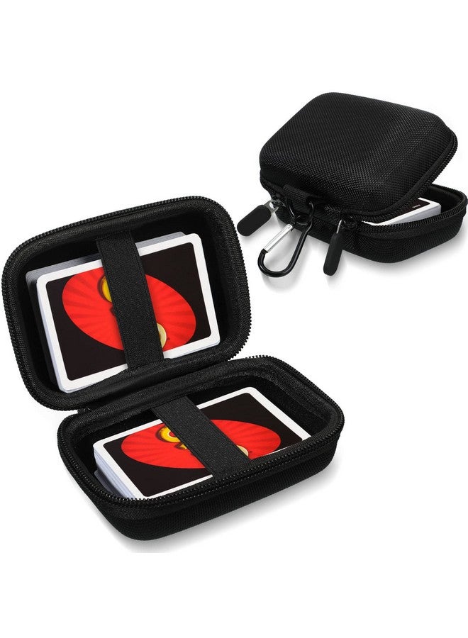 Sanwuta Playing Card Case Eva Hard Travel Carrying Case For Classic Card Game Playing Card Box (Not Including Cards) Black 4.33 X 2.91 X 1.81 Inches (2 Pcs)  - Image 1