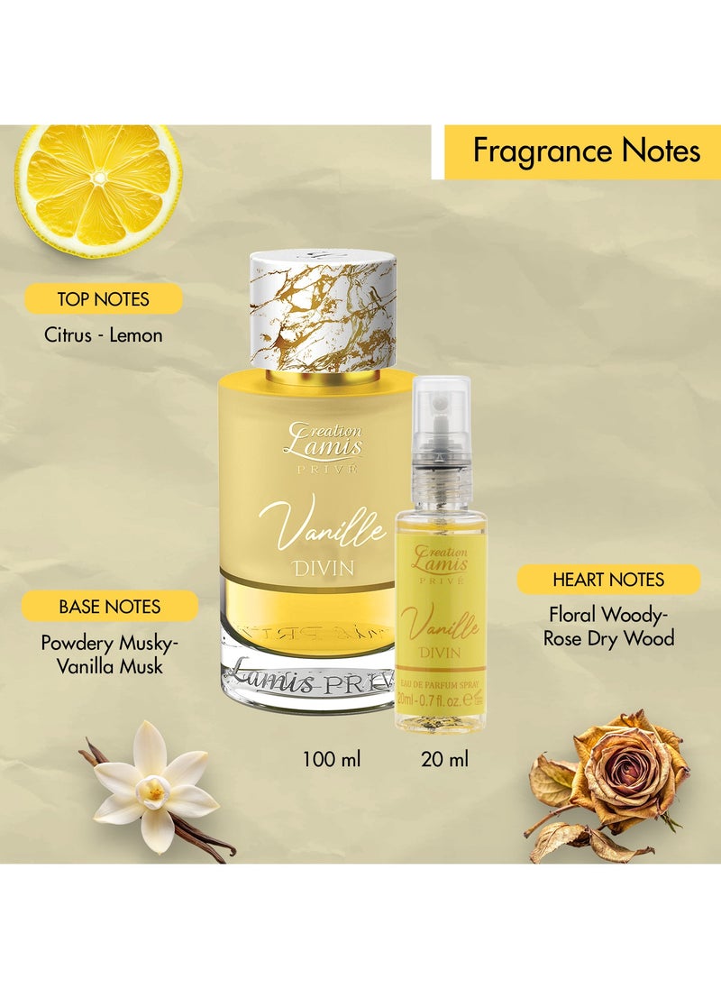 Creation Lamis Privé Women Eau De Parfum Gift Set 4x20ml - Jasmine Joy, Rose Augusta, Vanilla Divin, Sandal Intense | Long-Lasting Amber, Floral, Woody, and Tuberose Notes  - Image 5