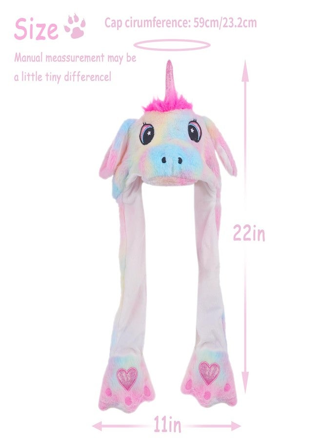 CICITOYWO Funny Plush Animal Unicorn Hat Ear Moving Jumping Hats Cute Flap Cap Unisex Gift for Kids Adults (Multi Color) - Image 4