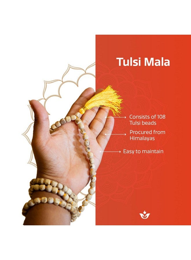Swaha Tulsi Mala | Natural Lab Certified 108 + 1 Tulsi Beads | Jap Mala | Spritual Japa Mala | Meditation Mala - Image 3