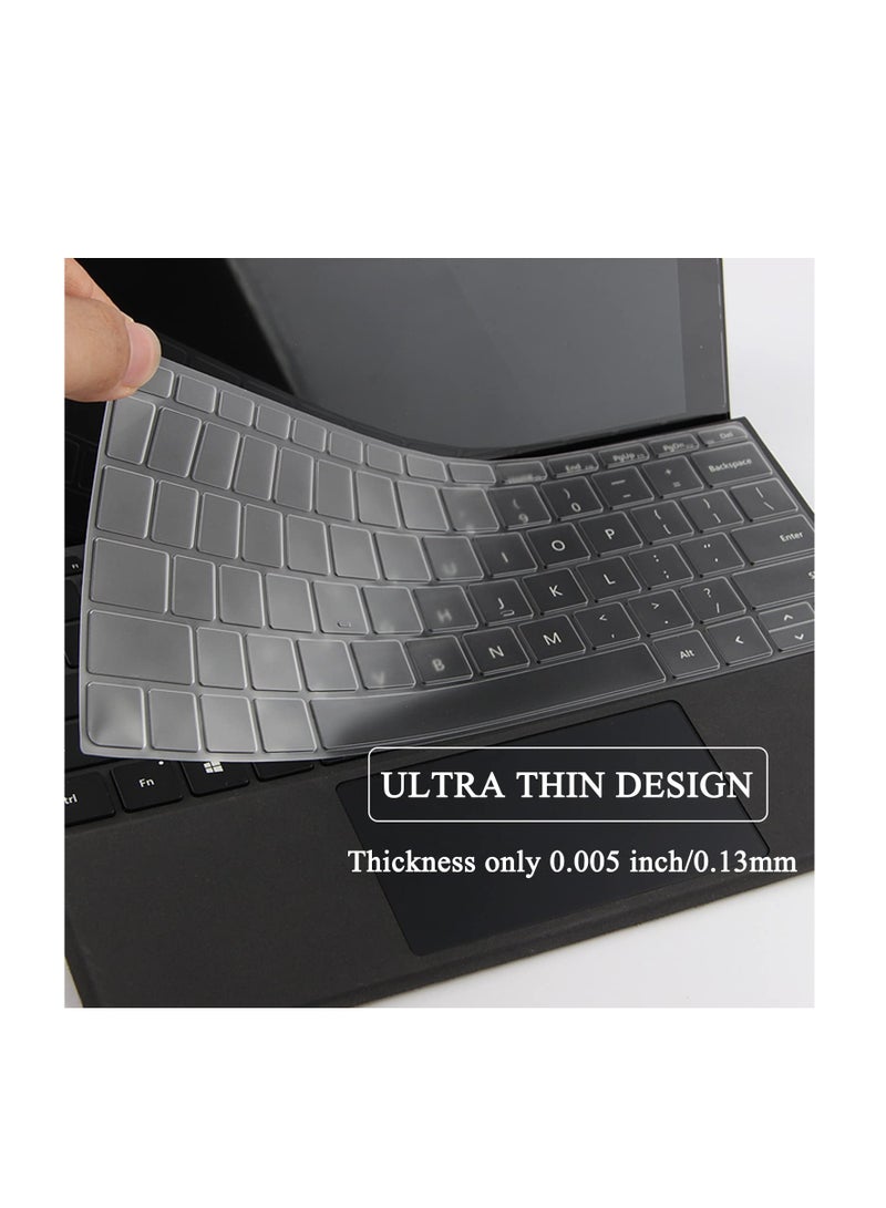 غطاء لوحة مفاتيح من مادة TPU لجهاز Microsoft Surface Go مقاس 10 بوصات 4/3/2/ 1 (إصدار 2023 - 2018) غطاء حماية رفيع للغاية للوحة المفاتيح (شفاف) - Image 1
