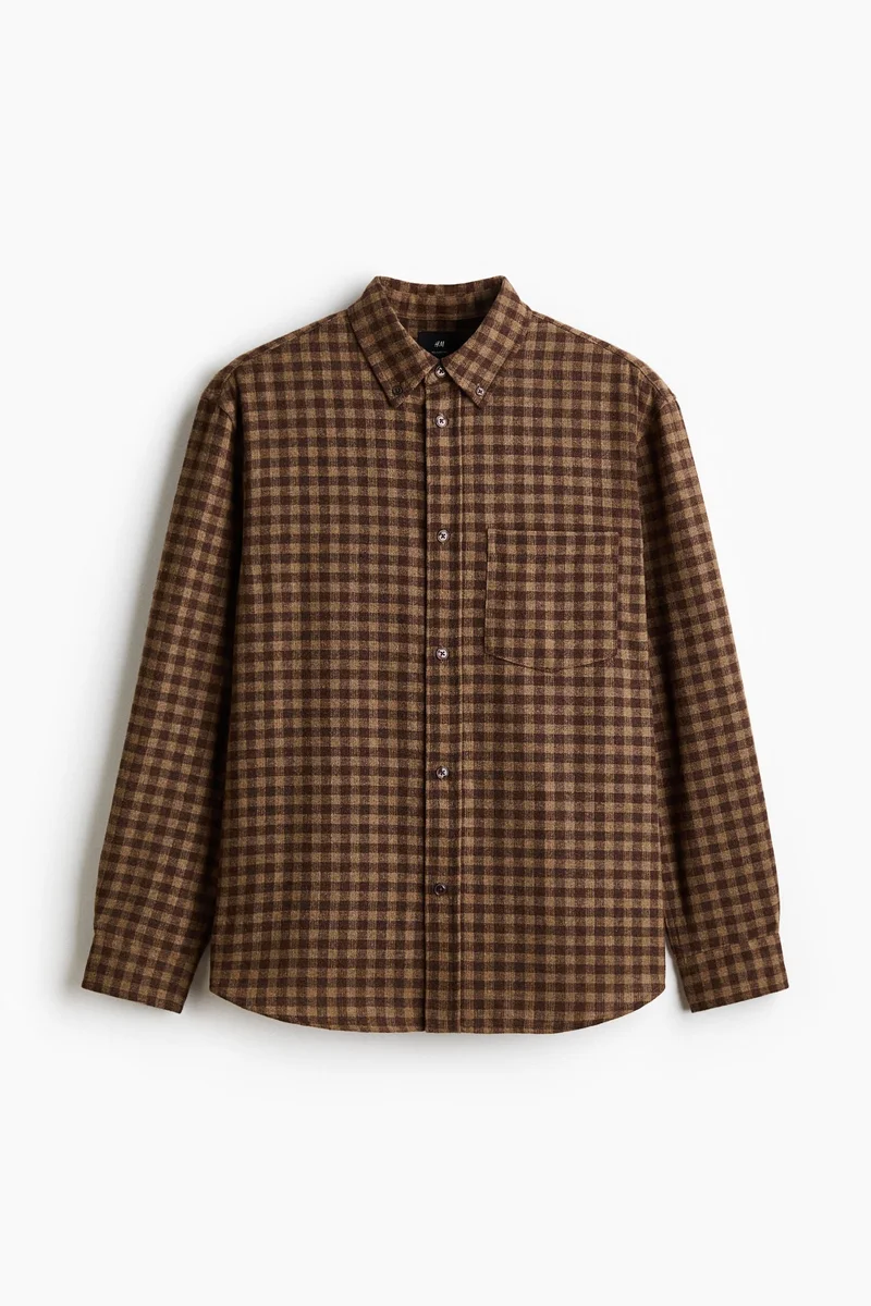 H&M  Relaxed Fit Wool-blend shirt for Men | Best Price UAE