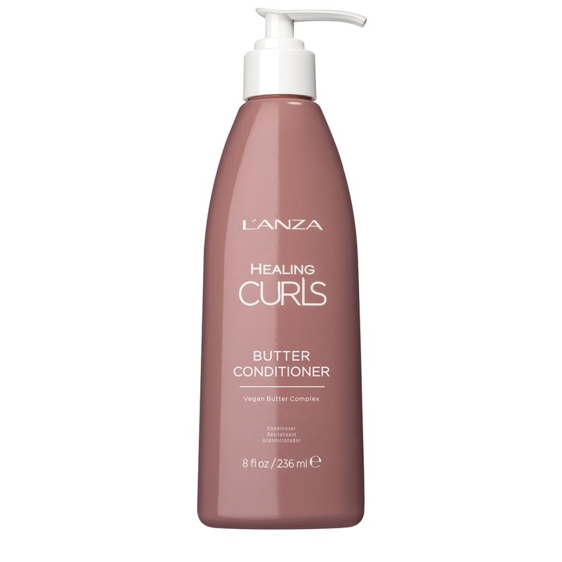 LANZA Healing Curls Butter Conditioner  Curly Hair Product for Moisturising and Detangling Velvety Curls with AntiHumidity Moisturisers with Sulphate Free Paraben Free Formula 8 Fl Oz