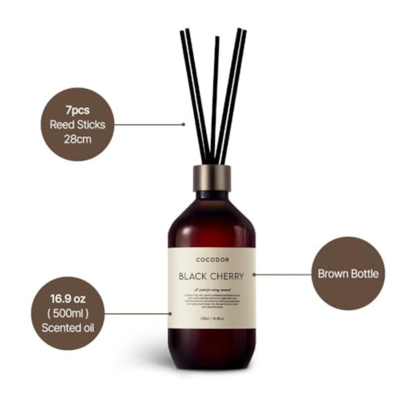 Premium Reed Diffuser/16.9oz 500ml /1 Pack/Fragrance Scent Essential Oil with Stick Diffuser Set for Home Bathroom Shelf Décor (Garden Lavender) - Image 3