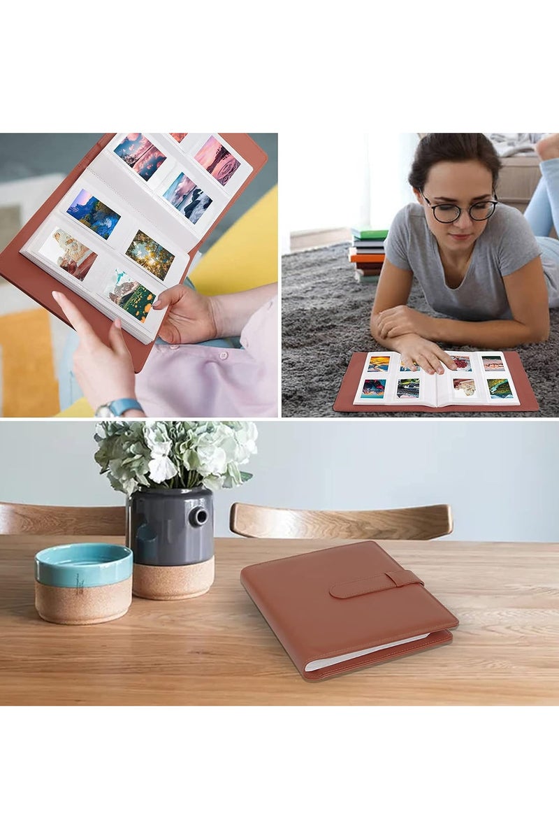 VKL 256 Pockets Photo Album for Fujifilm Instax Mini LiPlay 11 90 70 50S 26 25 9 8+ 8 7S Instant Camera for Polaroid SnapTouch PIC-300 Z2300 Mint Zip Instant Camera Printer (Brwon) - Image 2