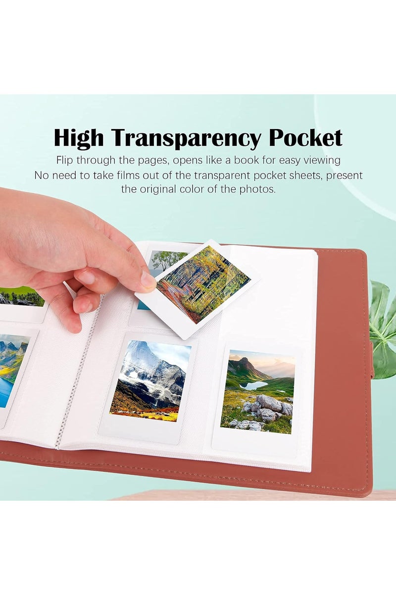 VKL 256 Pockets Photo Album for Fujifilm Instax Mini LiPlay 11 90 70 50S 26 25 9 8+ 8 7S Instant Camera for Polaroid SnapTouch PIC-300 Z2300 Mint Zip Instant Camera Printer (Brwon) - Image 3