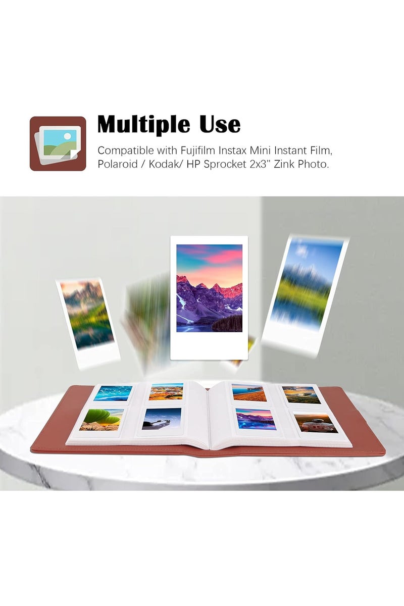 VKL 256 Pockets Photo Album for Fujifilm Instax Mini LiPlay 11 90 70 50S 26 25 9 8+ 8 7S Instant Camera for Polaroid SnapTouch PIC-300 Z2300 Mint Zip Instant Camera Printer (Brwon) - Image 5