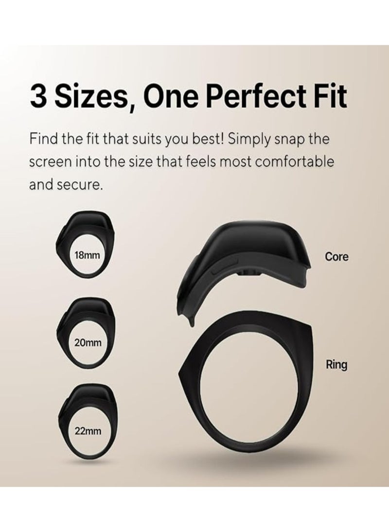 Smart Zikr Ring - JOOD | Tasbih 3-in-1 Flex Lite Smart Tasbih Zikr Ring Counting With 3 Compatible Sizes(18mm/ 20mm/ 22mm) Black Edition - Image 3