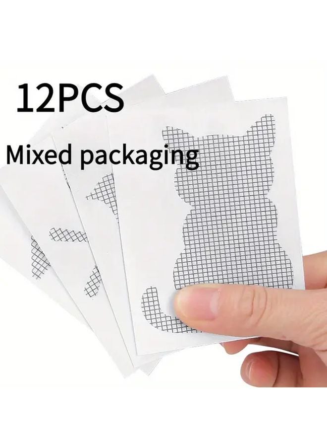 Assorted Pack 12Pcs Self Adhesive Window Screen Repair Patches For Mosquito Protection - Image 1