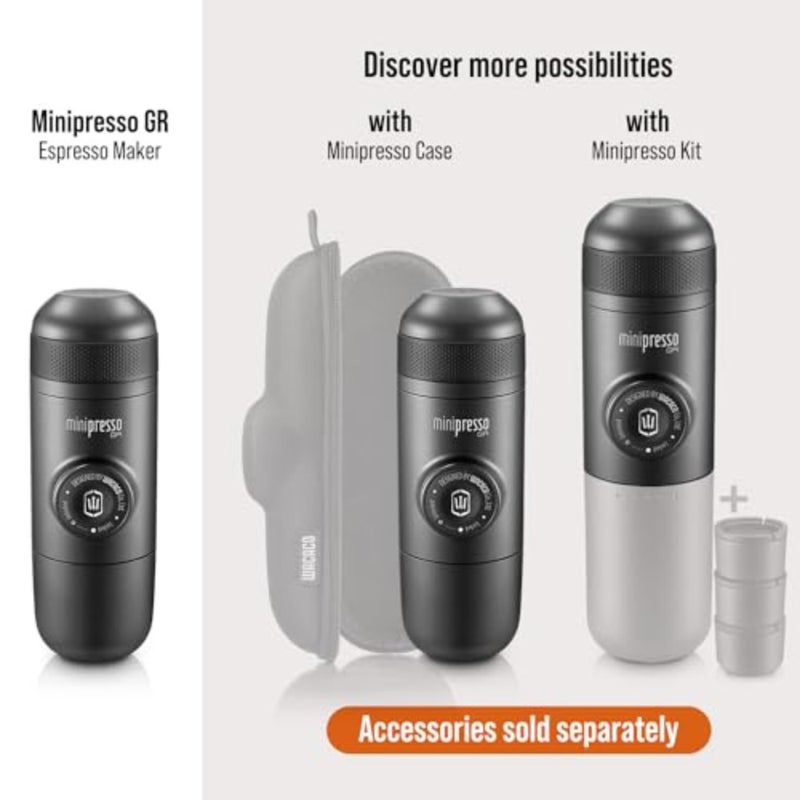 Minipresso GR، ​​ماكينة إسبريسو محمولة، قهوة مطحونة متوافقة، ماكينة صنع القهوة اليدوية، أدوات السفر، تعمل يدويًا، مثالية للتخييم والمشي لمسافات طويلة - Image 2