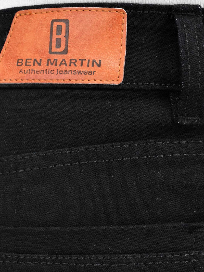 Ben Martin Men's Regular Fit Stylish Stretchable 36 Size Black Casusal Denim Jeans Pant for Men, JJ3-8, Mid Rise - Image 4