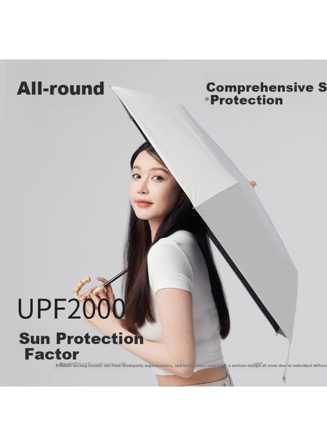 Obsu Three-fold Bamboo Joint Curved Handle, Peach Pink, Three-fold Bamboo Joint Curved Umbrella - Image 3