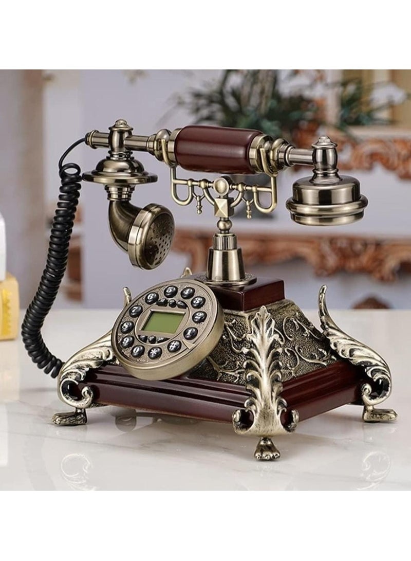 Vintage Retro Antique Landline Phone with Majestic Design, Vintage Telephone European Style Landline Old Fashion Wired Fixed Telephone Holiday Home Office Cafe Bar Decoration - Image 2