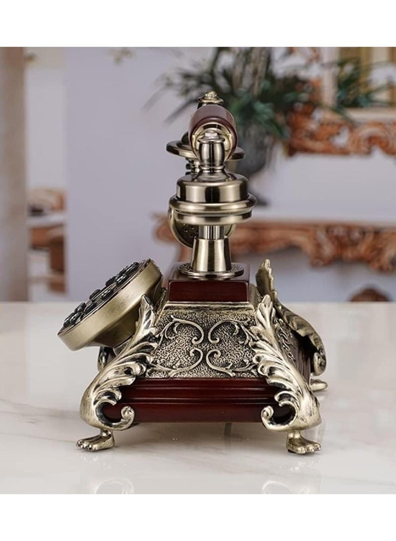 Vintage Retro Antique Landline Phone with Majestic Design, Vintage Telephone European Style Landline Old Fashion Wired Fixed Telephone Holiday Home Office Cafe Bar Decoration - Image 3