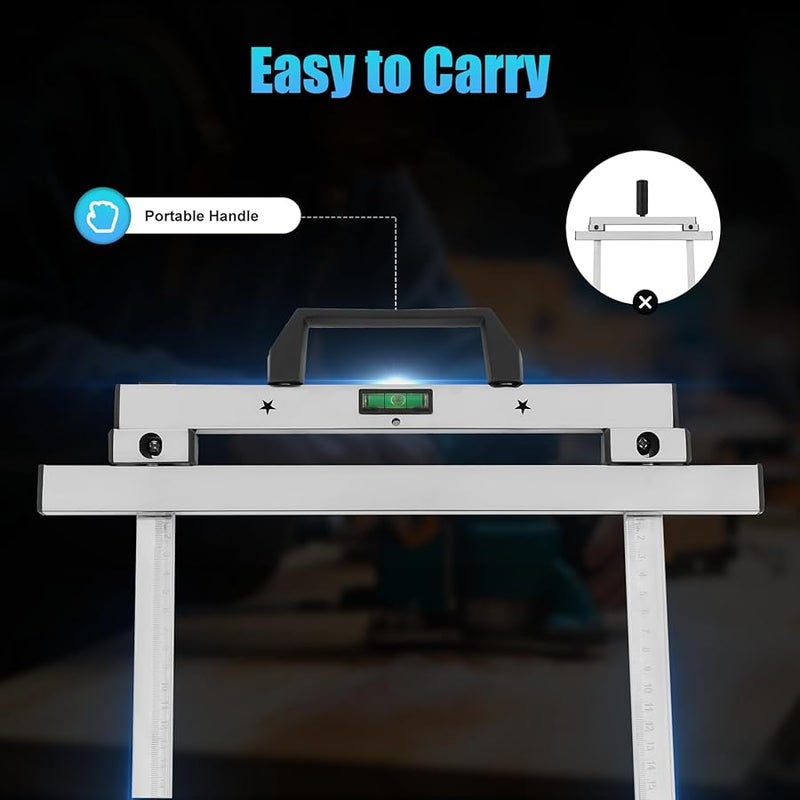 دليل منشار دائري 4 بوصة، دليل حافة، لوحة قطع تموضع، أداة للخشب، ألواح الجبس، البلاط، فضي - Image 5