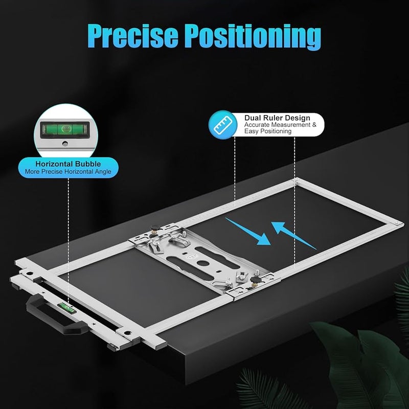 دليل منشار دائري 4 بوصة، دليل حافة، لوحة قطع تموضع، أداة للخشب، ألواح الجبس، البلاط، فضي - Image 3