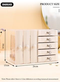 DUNISO Jewelry Storage Box, 5 Tier Large Jewelry Box for Women, Acrylic Jewelry Organizer with 5 Velvet Drawers, Large Side Drawers, Jewelry Storage Case for Necklaces Rings Earring, Gifts for Women Girls Mothers  - Image 4