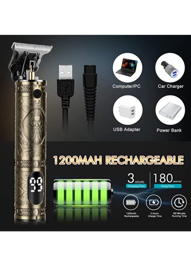 Hair Trimmer for Men, Electric Beard trimmer, Zero Gapped Cordless Trimmer, Rechargeable T-Blade Trimmer - Image 4