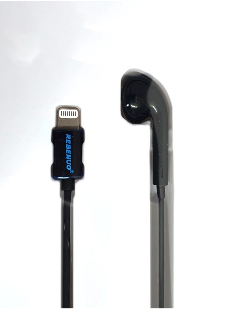 REBENUO - Certified Mono Earphone With Mic And Lightning Connector For iPhone/iPad/iPod - Image 1