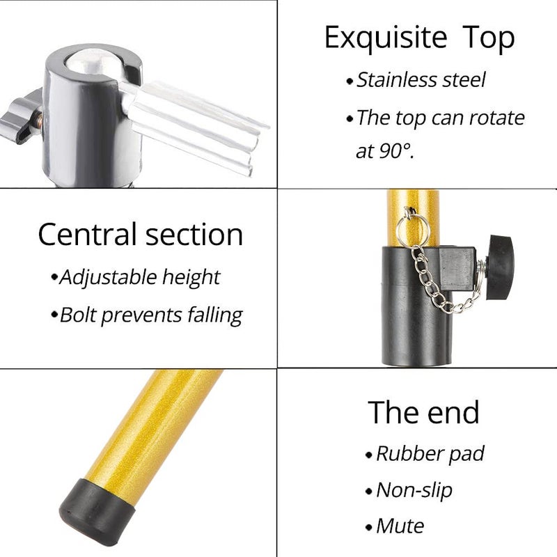 Alileader Metal Adjustable Tripod Stand Holder For Hairdressing Training Head Heavy Duty Canvas Block Head Tripod Cosmetology Training Doll Head Stand Mannequin Manikin Head Tripod Wig Stand (Golden) - Image 4