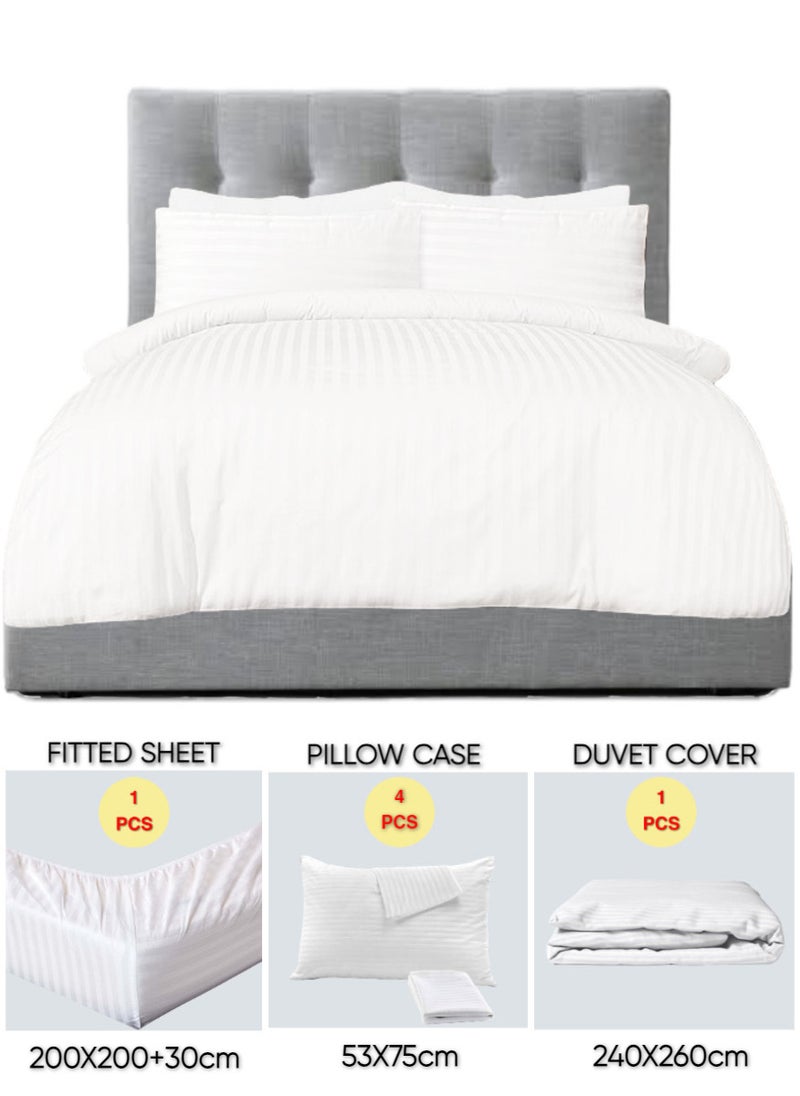 Blueberry - 6 Pieces Super King Bed Sheet Set With Duvet Cover Bedding Set - Image 1