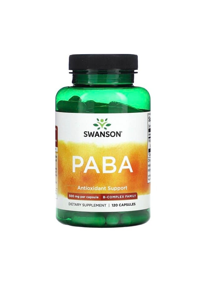 PABA, 500 mg, 120 Capsules