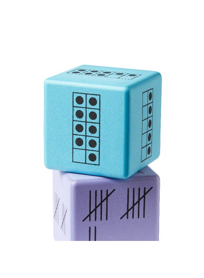 ليرننج ريسورسز موارد التعلم - نرد التمثيل المتعدد، مجموعة من 16 نردًا إسفنجيًا بعشرة إطارات، قاعدة عشرة، أرقام العد، والأرقام لبناء حس الأرقام، للأعمار من 5 سنوات فما فوق - Image 3