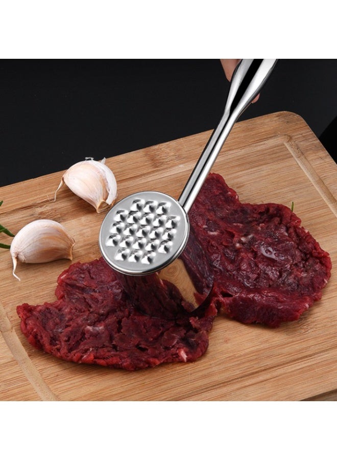 هومستر مطرقة تطرية لحم عصرية بسيطة | مطرقة مزدوجة الوجه من الستانلس ستيل 304 | مقبض وردي خشبي مريح ضد الانزلاق | مطرقة مطبخ متعددة الوظائف | تصميم سهل التنظيف بدون فواصل | مناسبة للستيك/الدجاج/الشواء | أداة طبخ غربية أساسية - Image 2