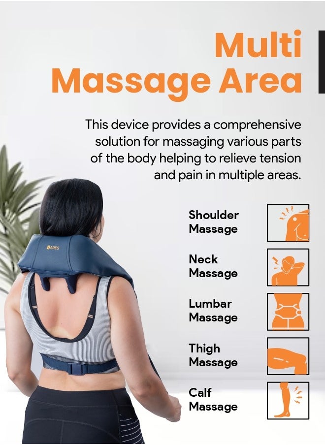 ARES uNeck-6 Wireless Neck Massager - 2 Massage Modes, 2 Intensity Levels, Therapeutic Heating, and Deep Kneading for Pain Relief And Relaxation  - Image 3