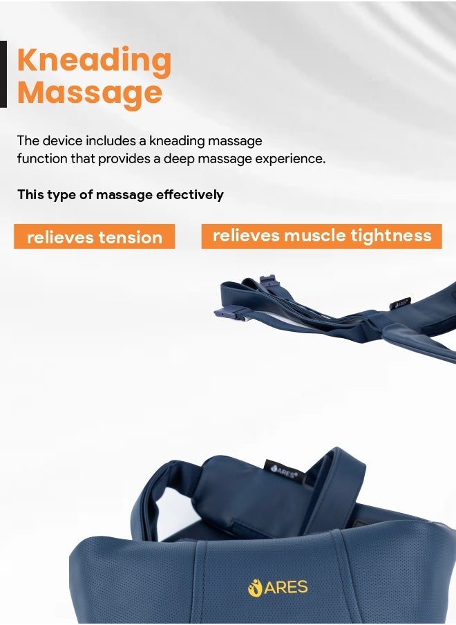 ARES uNeck-6 Wireless Neck Massager - 2 Massage Modes, 2 Intensity Levels, Therapeutic Heating, and Deep Kneading for Pain Relief And Relaxation  - Image 4