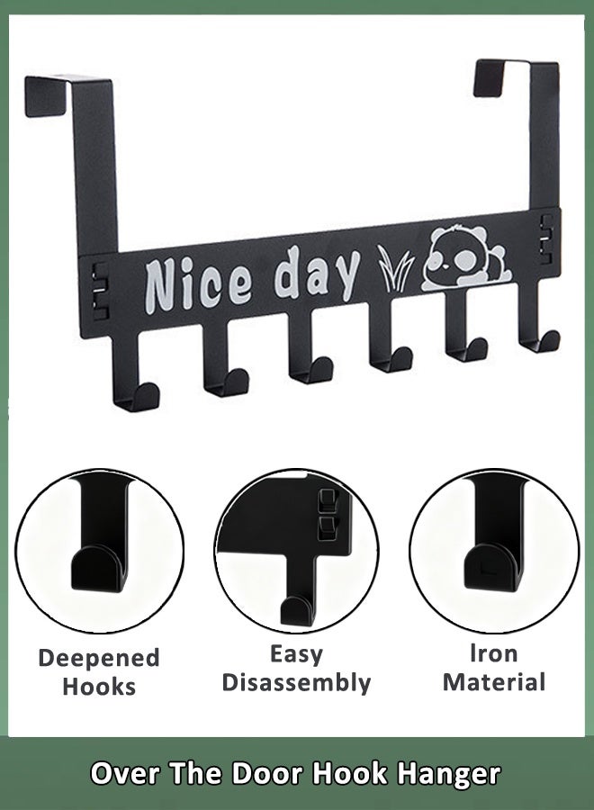 Door Hook Hanger, Heavy Duty Shelf for Hanging Clothes, Hats, Towels, Over The Door Space Saving Hanger, Closet Organizer for Home Office Dorm Room - Image 1