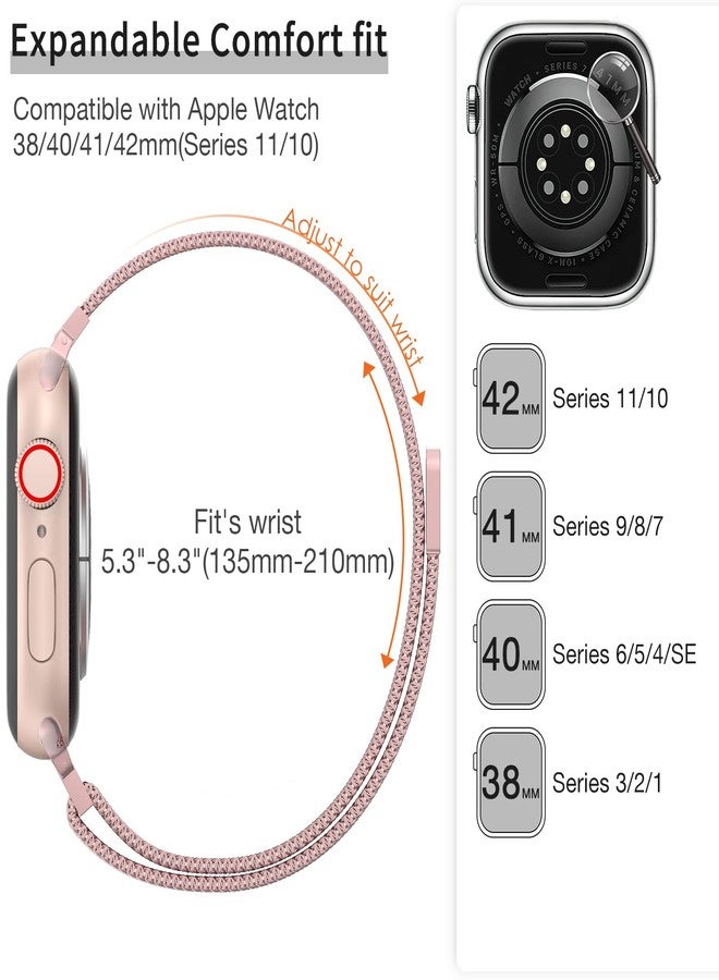 MARGE PLUS Slim Milanese Loop Compatible with Apple Watch Band for women 41mm 41mm 38mm 42mm 46mm 45mm 44mm, Stainless Steel Magnetic Mesh Strap work on iWatch Series 11 10 9 8 7 6 5 4 3 & SE 3 2 1 - Image 5