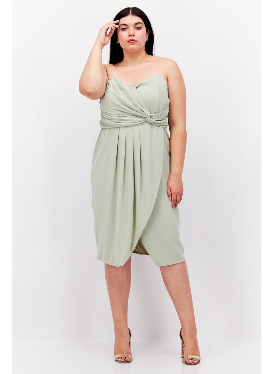 Women Plus Size Plain Midi Dress, Light Green - pzsku/ZBAD40EAE2920A3622F62Z/45/_/1727187927/959edf02-6383-4b03-90ce-b4004285f265