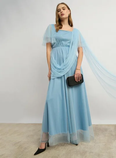 Styli Tulle Overlay Dress