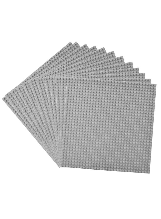Lekebaby Classic Baseplates Building Base Plates for Building Bricks 100% Compatible with Major Brands-Baseplates 10" x 10", Pack of 12-Grey - Image 5