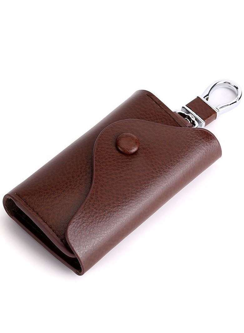 HIHILOOK Vintage Genuine Leather Wallet Women Keychain - Image 3