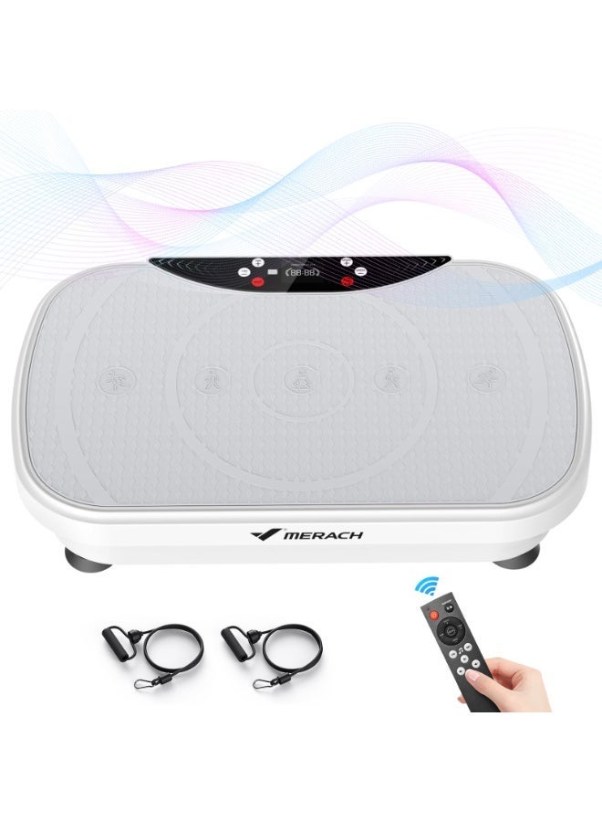 MERACH Vibration Plate Exercise Machine, Body Vibration Plate for Lymphatic Drainage, Vibrating Plate Exercise Machine with Bluetooth and LED Display - Image 1