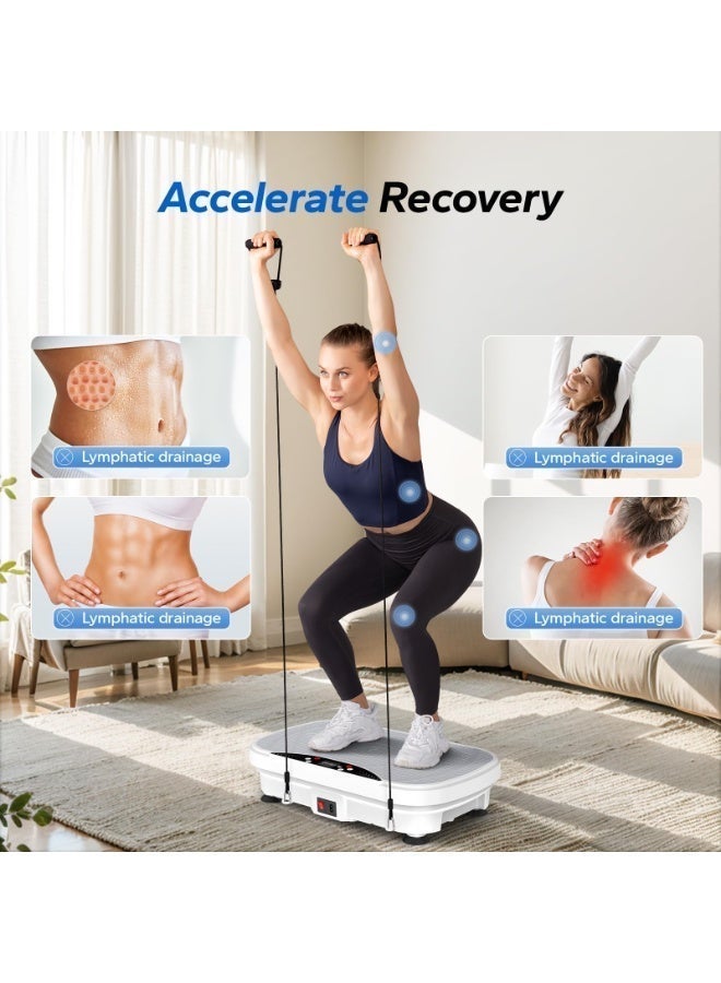 MERACH Vibration Plate Exercise Machine, Body Vibration Plate for Lymphatic Drainage, Vibrating Plate Exercise Machine with Bluetooth and LED Display - Image 2
