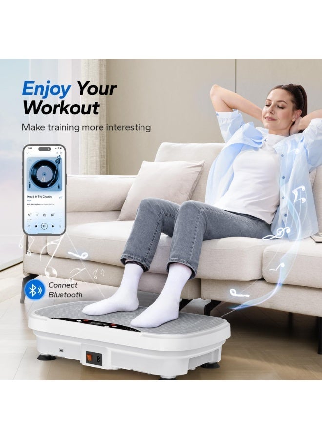 MERACH Vibration Plate Exercise Machine, Body Vibration Plate for Lymphatic Drainage, Vibrating Plate Exercise Machine with Bluetooth and LED Display - Image 3