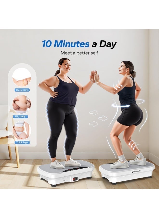 MERACH Vibration Plate Exercise Machine, Body Vibration Plate for Lymphatic Drainage, Vibrating Plate Exercise Machine with Bluetooth and LED Display - Image 4