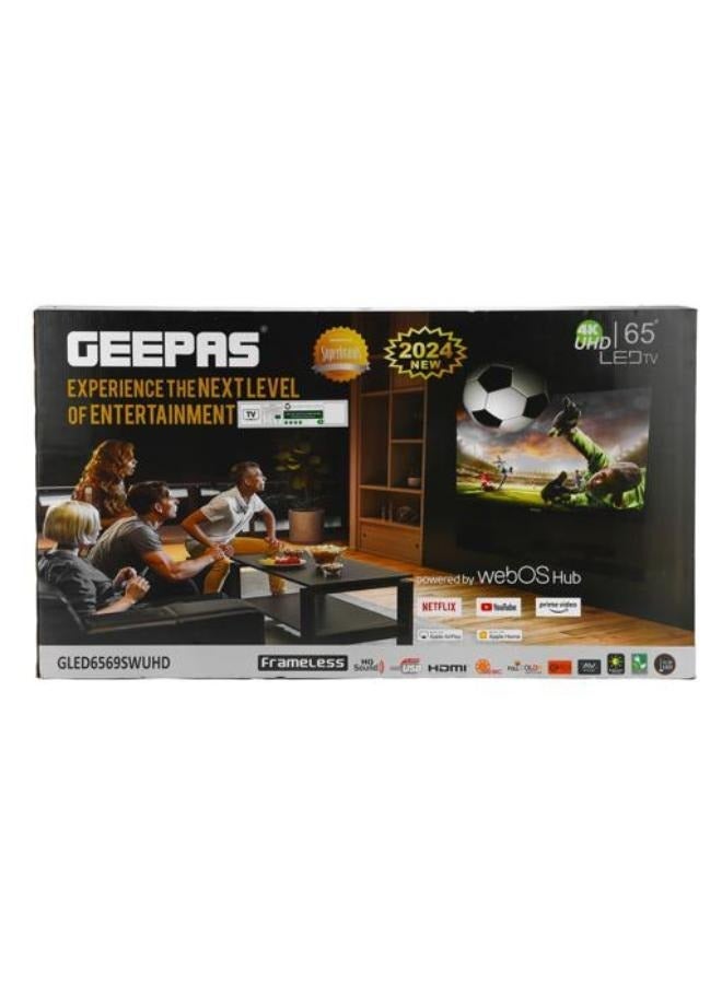 GEEPAS 65" 4K UHD Smart LED TV with webOS | Immersive Dolby Audio | Frameless Design | Voice Control & AI Smart Home Integration | Extensive Connectivity: HDMI, USB, Wireless Screen Sharing | Pre-installed Streaming Apps - Image 4