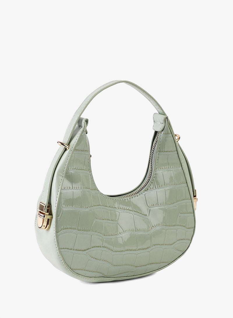 Haute Sauce Green Textured Vegan Leather Handbag - Image 1
