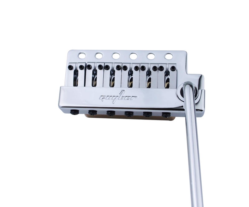 Guyker Guitar Tremolo Bridge String Spacing 108MM with Brass Saddle and Brass Block Spring and Claw PopIn Vibrato Bar Complete Install Kit GG1009A Chrome