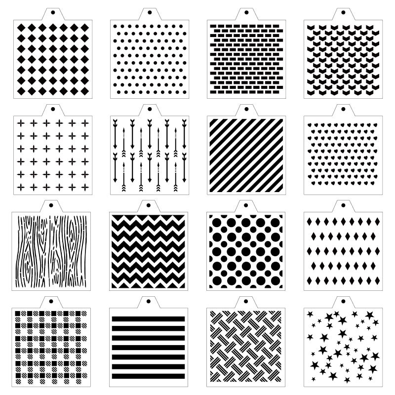 NEGEMEL 16 Pcs 55x55in Cookie Stencil DIY Royal Icing Baking Stencils for Royal Icing Cookies Airbrush Cookies Sugar Cookie StencilsCraft Painting Stencil Genie Stencils Essential - Image 1
